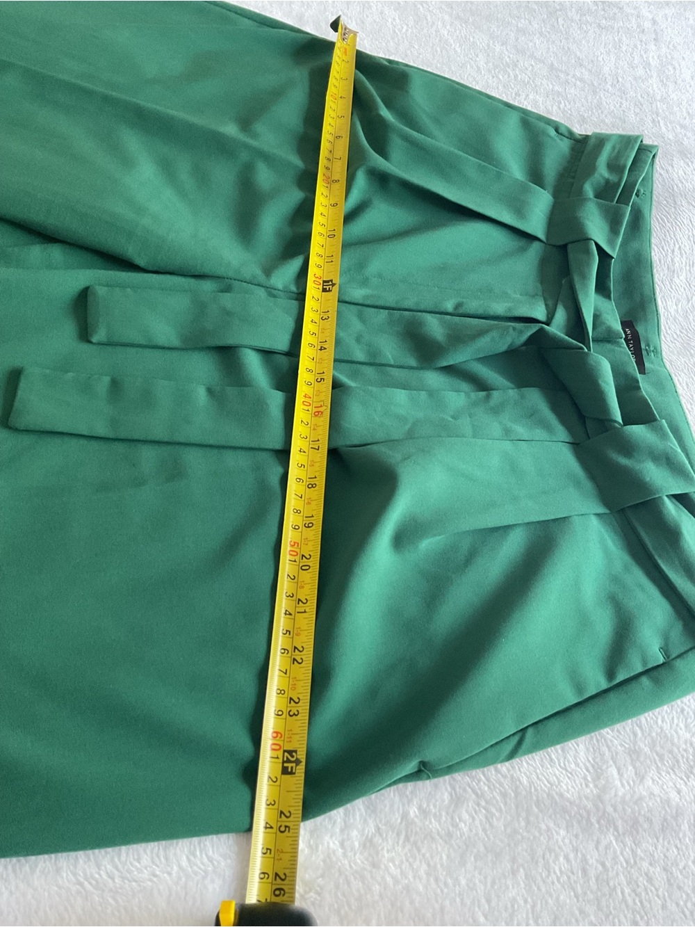 Ann Taylor Women’s Size 14 Green Wide Leg Belted Dress Pants - Picture 11 of 13